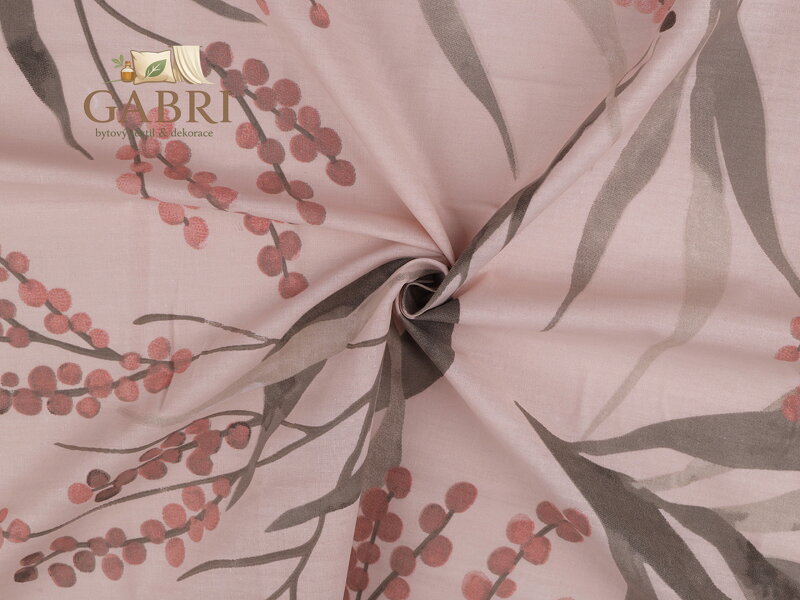 Bavlněná látka / plátno listy / rostliny šíře 220 cm