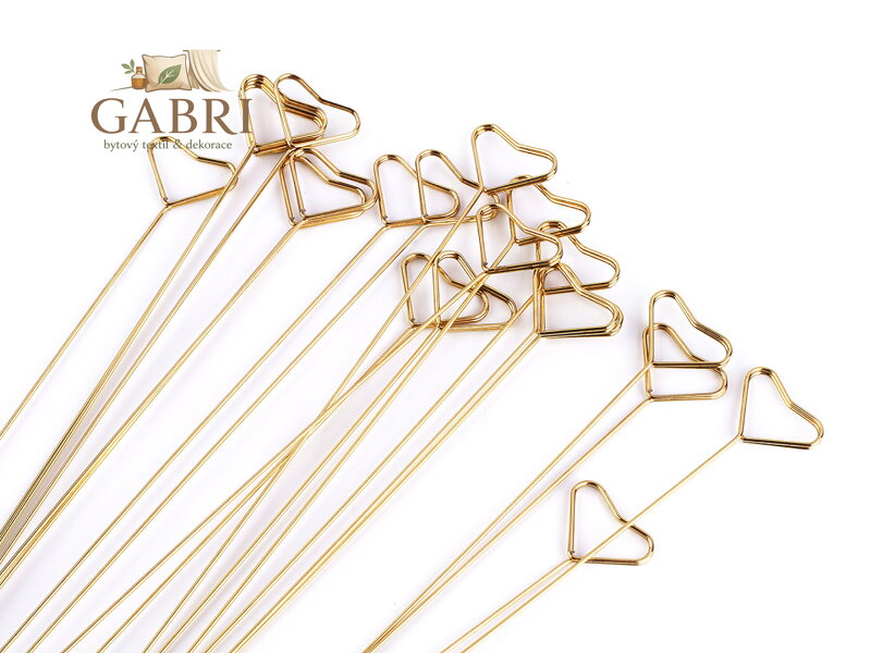 Kovový zápich / držák na foto, přání - srdce