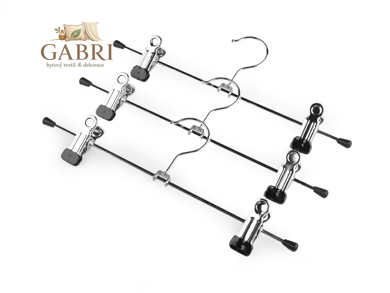 Kovové ramínko na zboží s klipy