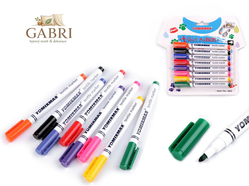 Fixy na textil sada 8 ks