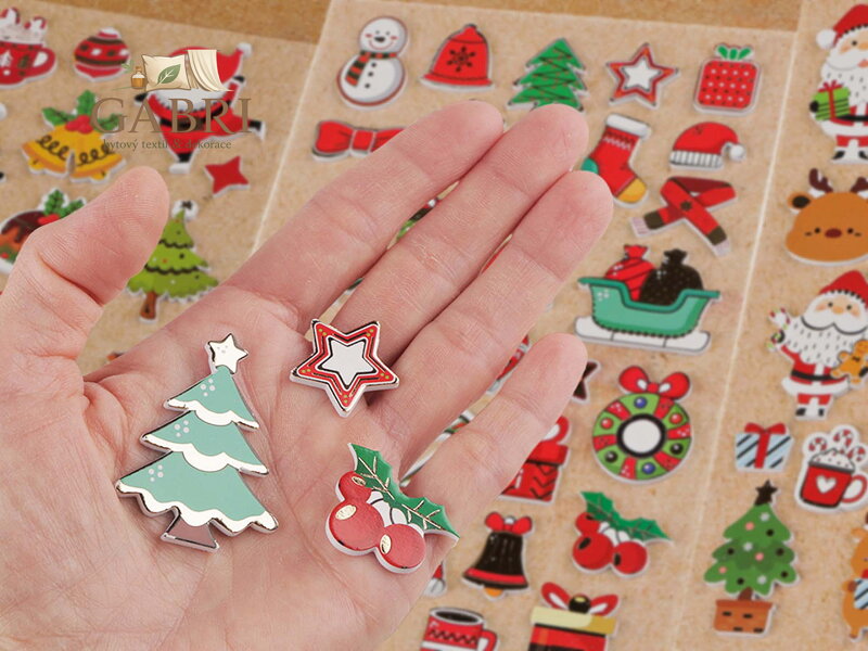 Vánoční samolepky 3D