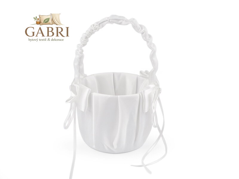 Svatební saténový košíček pro družičky