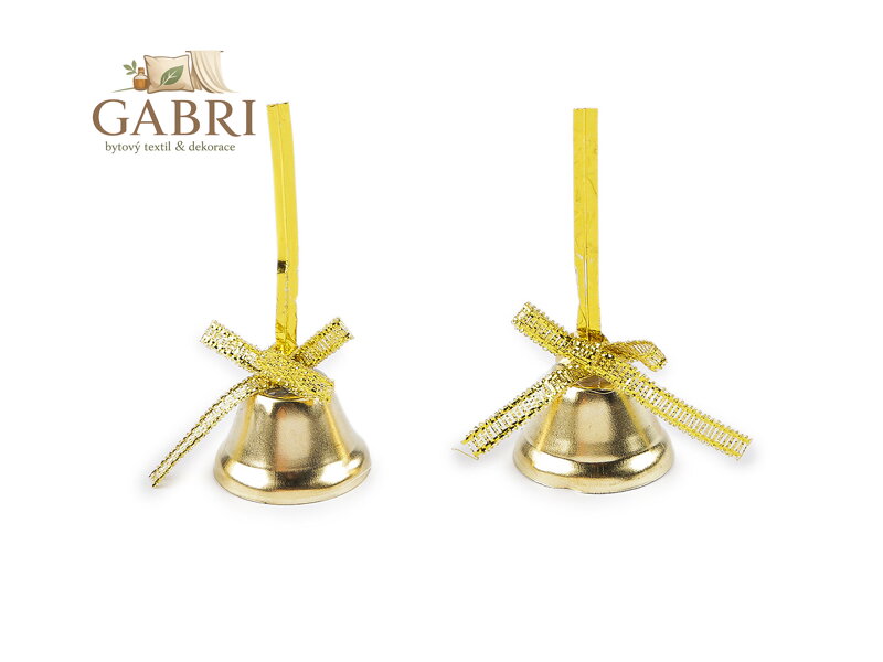 Zvoneček s lurexovou mašličkou a drátkem Ø25 mm