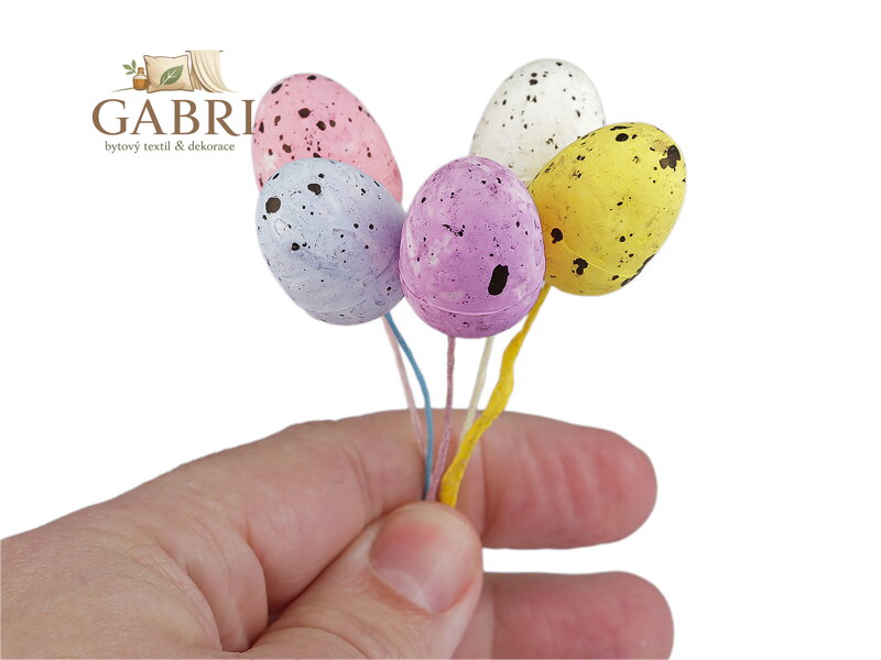 Velikonoční mini vajíčka na drátku 5 ks