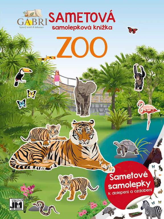 JIRI MODELS Sametová samolepková knížka Zvířátka ZOO