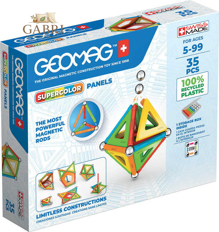 GEOMAG Supercolor Panels 35 dílků Eko magnetická STAVEBNICE