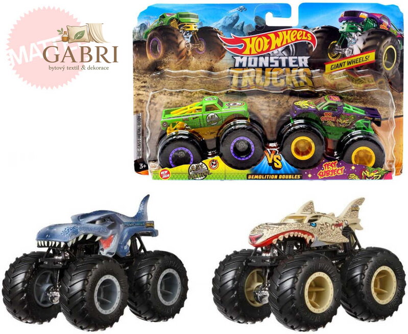 MATTEL HOT WHEELS Auto Monster Trucks set 2ks velká kola demoliční duo