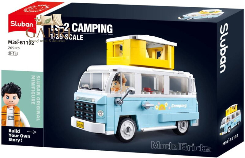 SLUBAN Model Bricks Auto obytný vůz TS-2 265 dílků + figurka STAVEBNICE