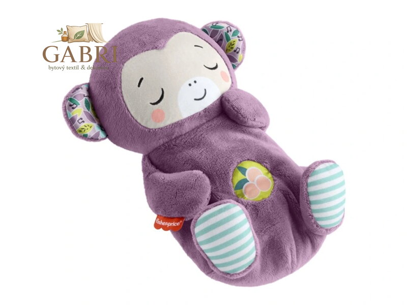 FISHER PRICE Uklidňující opička s fialovým motivem a zvukovem a s dechovým pohybem