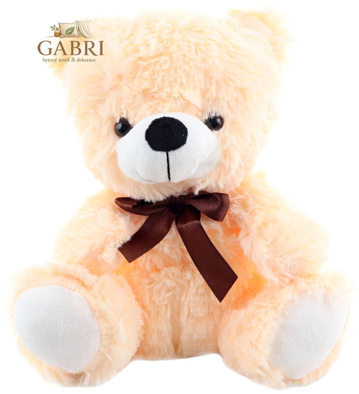 PLYŠ Medvěd světlý 25cm s mašličkou *PLYŠOVÉ HRAČKY*