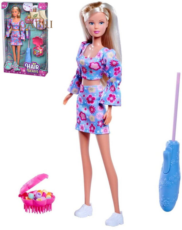 SIMBA Panenka Steffi Hair Beads vlasové studio set se zaplétačem korálků