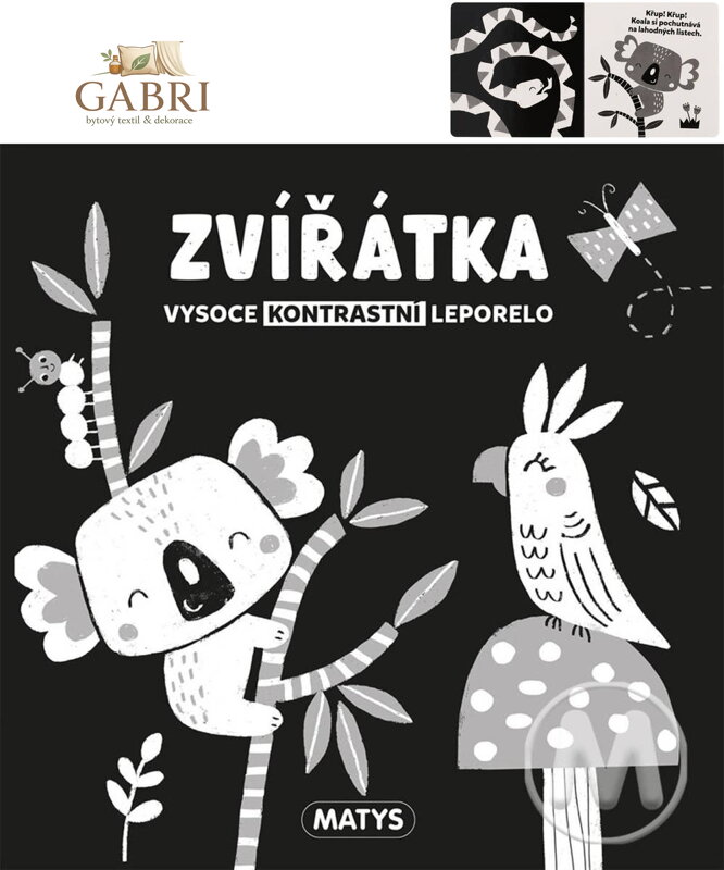 Knížka baby vysoce kontrastní leporelo zvířátka pro miminko