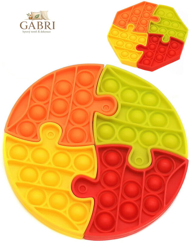 Hra Pop It puzzle antistresové 4 dílky skládačka Bubble Pops 2 druhy