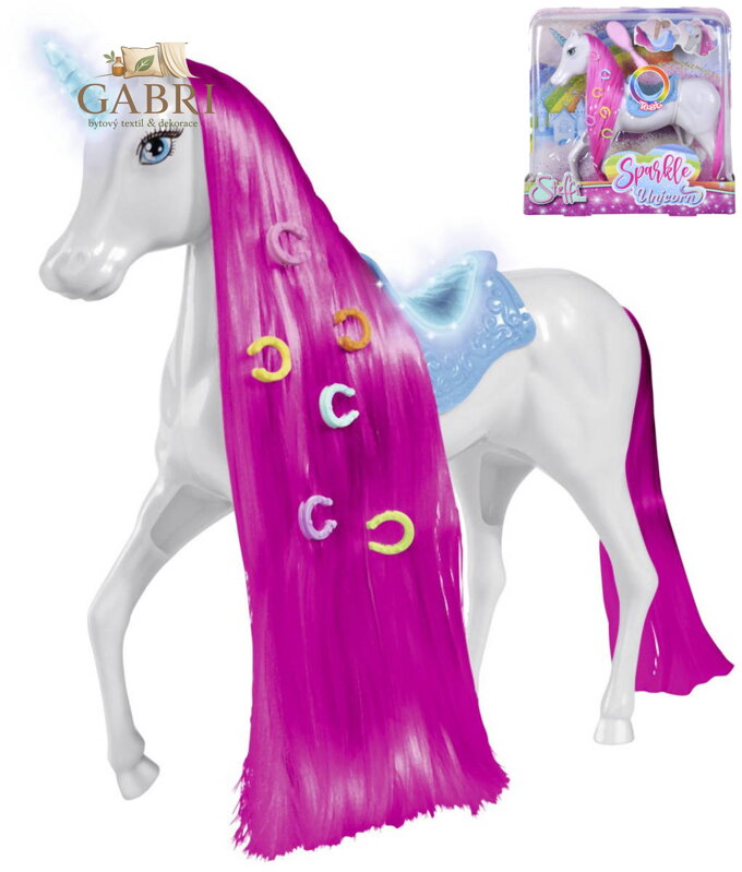 SIMBA Jednorožec česací svítící pro panenku Steffi na baterie Světlo