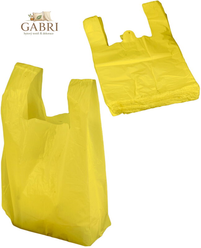 Taška malá mikrotenová 12x47cm s ušima tenká žlutá 1ks