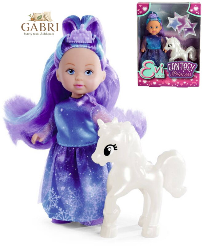 SIMBA Panenka Evička fantasy zimní princezna set s jednorožcem