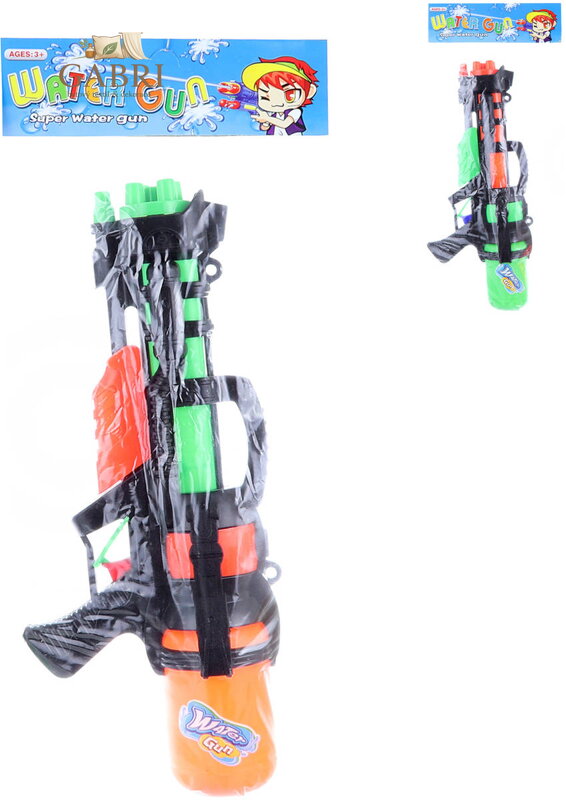 Pistole vodní stříkací 40cm se zásobníkem na vodu 2 barvy plast