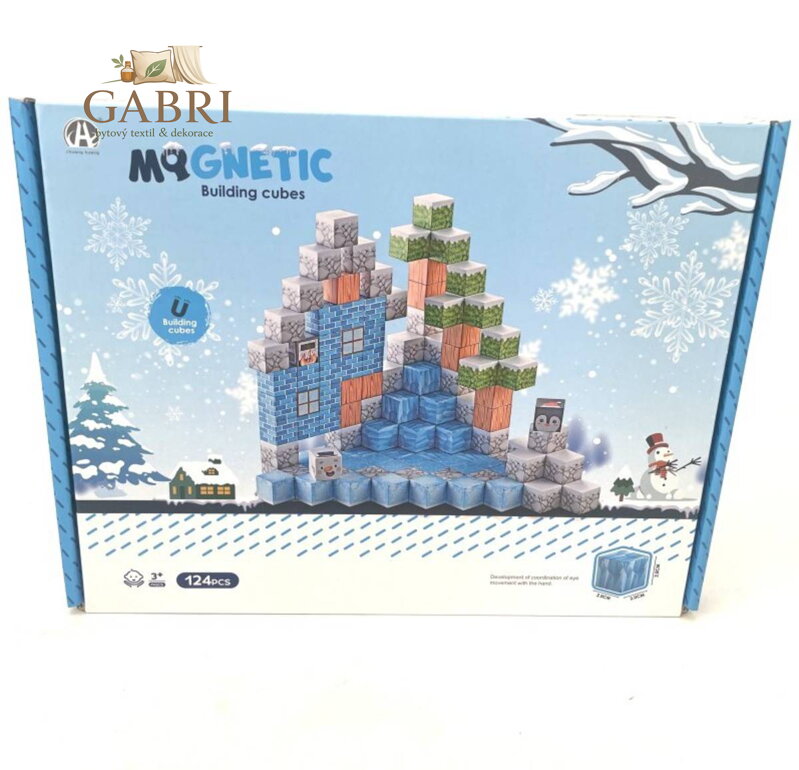 Stavebnice magnetická Magnetic 124 dílků