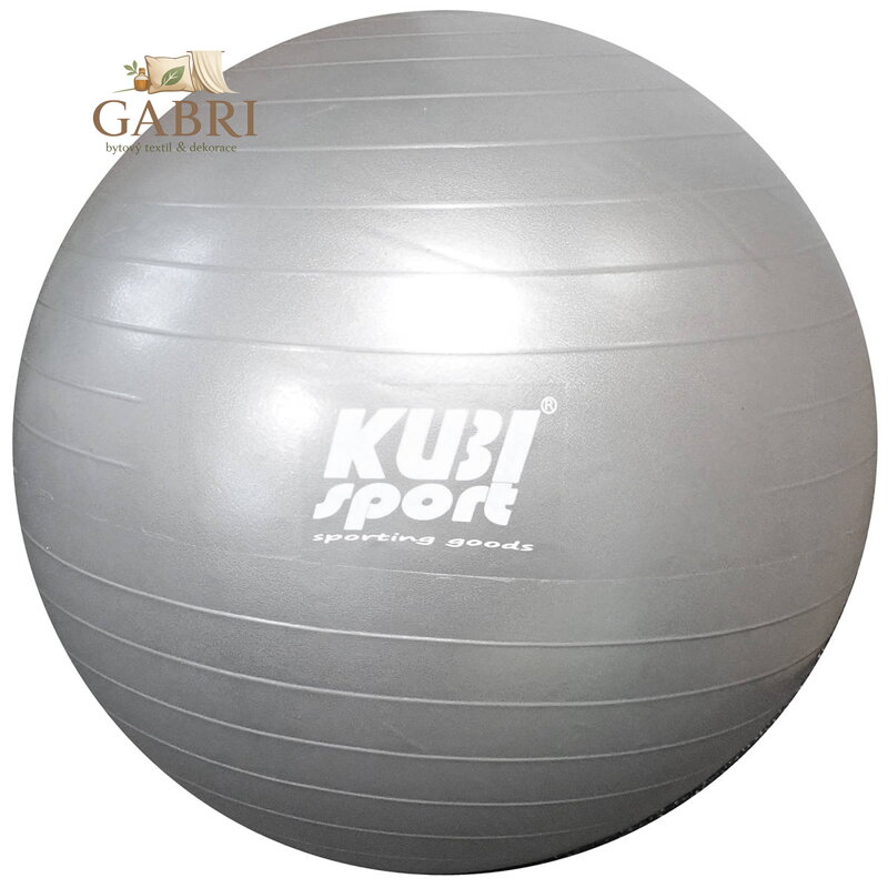 KUBISPORT Míč gymnastický stříbrný 85cm fitness balon rehabilitační do 150kg