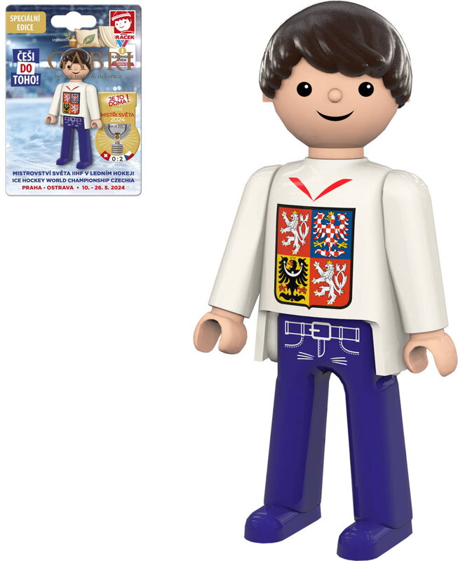 EFKO IGRÁČEK Fanoušek Mistrovství světa v hokeji 2024 figurka bílý dres