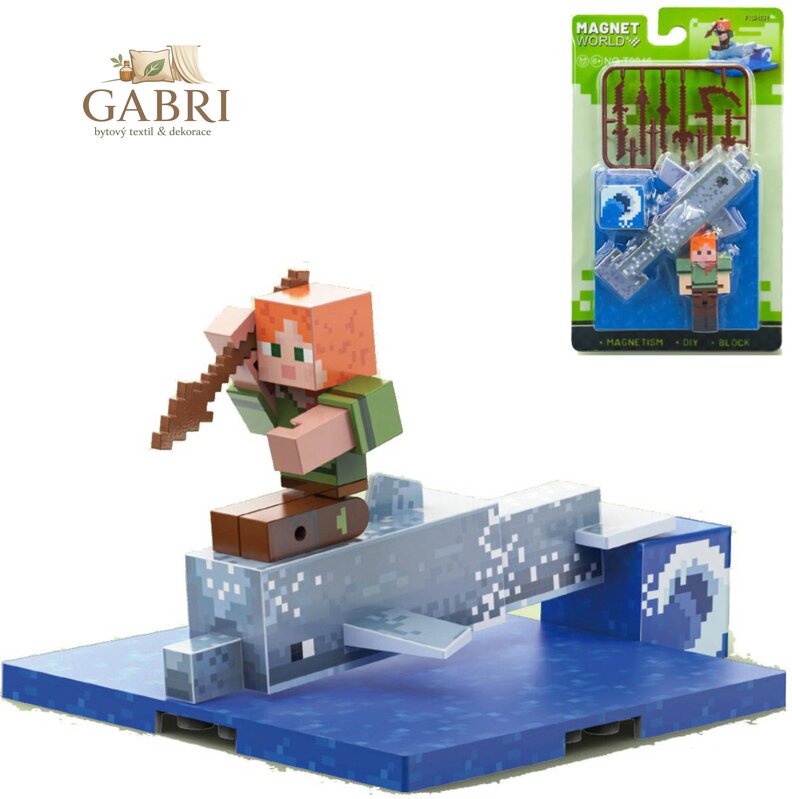 Stavebnice Magnet World 3D magnetická skádačka Rybář a ryba
