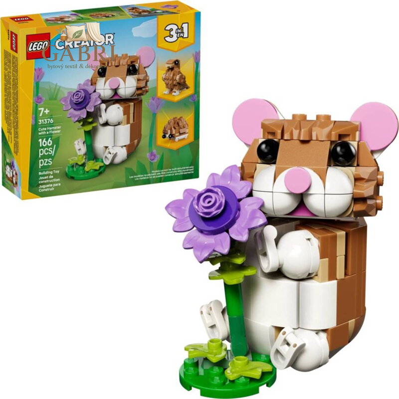 LEGO CREATOR Roztomilý křeček s květinou 3v1 31376 STAVEBNICE