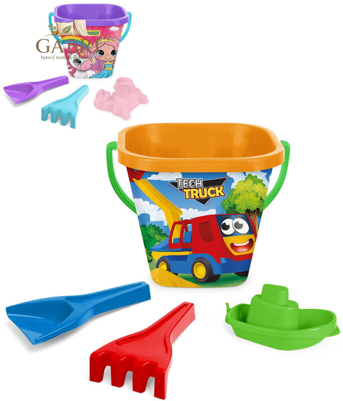 WADER Baby set na písek kyblík se 2 nástroji a doplňkem 2 druhy