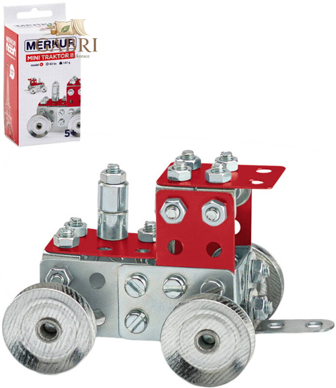 MERKUR Mini 54 Traktor II. 82 dílků *KOVOVÁ STAVEBNICE*