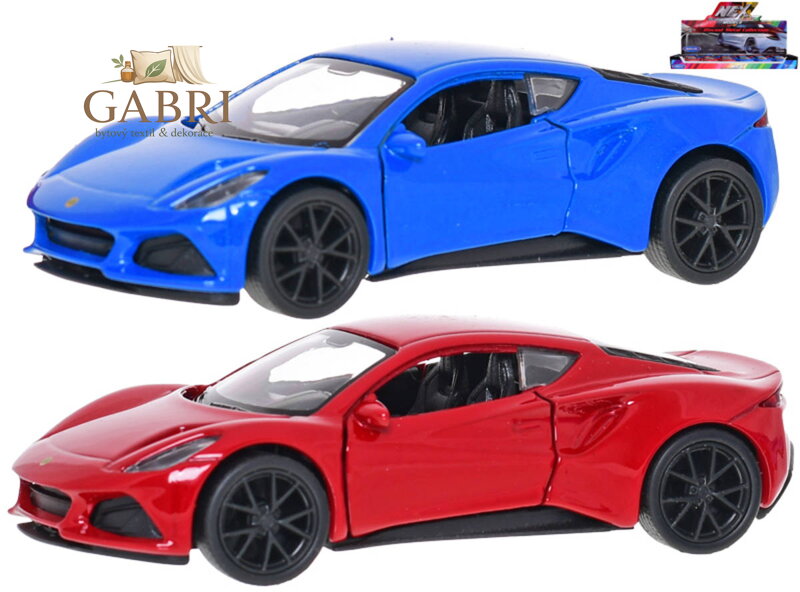 Auto kovový model Lotus Emira 12cm zpětný chod 2 barvy