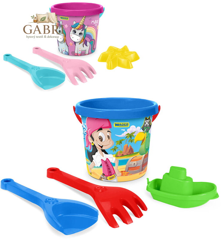 WADER Baby sada na písek kyblík se 2 nástroji a doplňkem 2 druhy