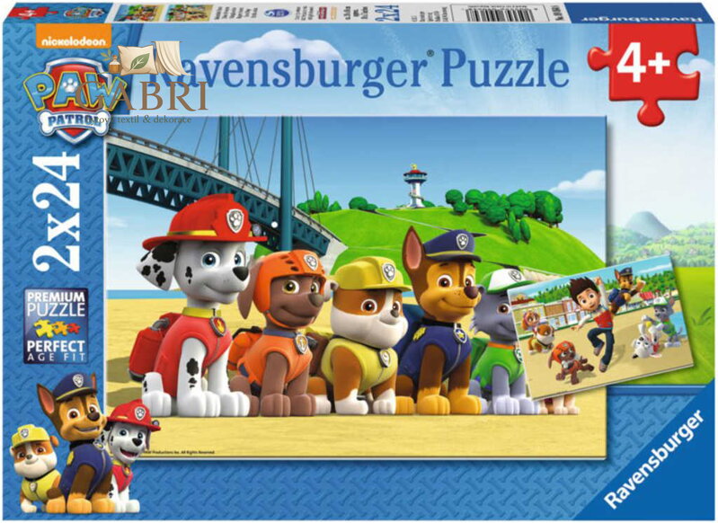 RAVENSBURGER Puzzle Tlapková Patrola Stateční psi 48 dílků skládačka 2v1