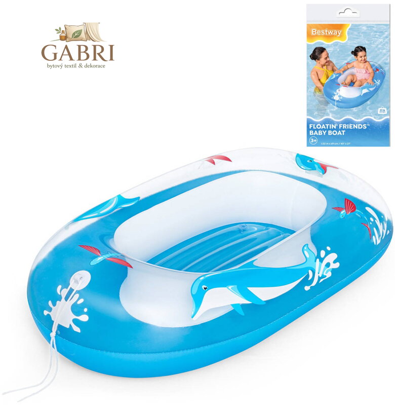 BESTWAY Člun dětský nafukovací 102x69cm delfíni do vody 34037