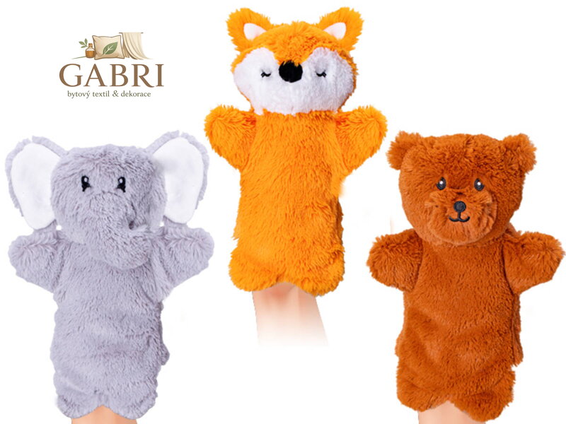 PLYŠ Maňásek na ruku zvířátko 3 druhy *PLYŠOVÉ HRAČKY*