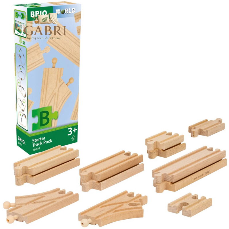 BRIO DŘEVO Koleje 12ks startovací sada doplněk k vláčkodráze