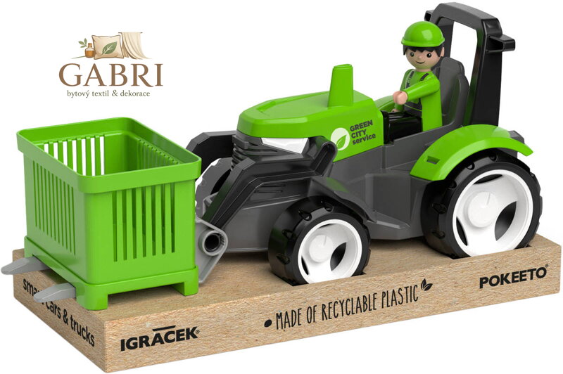 EFKO IGRÁČEK MultiGO Zelený traktor s videlmi s figurkou a paletou Eko