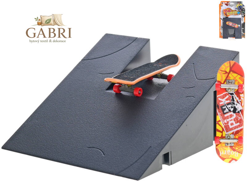Skateboard prstový fingerboard plastový herní set s rampou