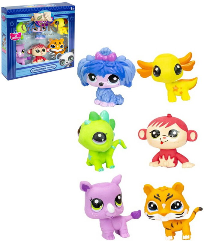 LPS Littlest Pet Shop figurka zvířátko mazací guma set 6ks