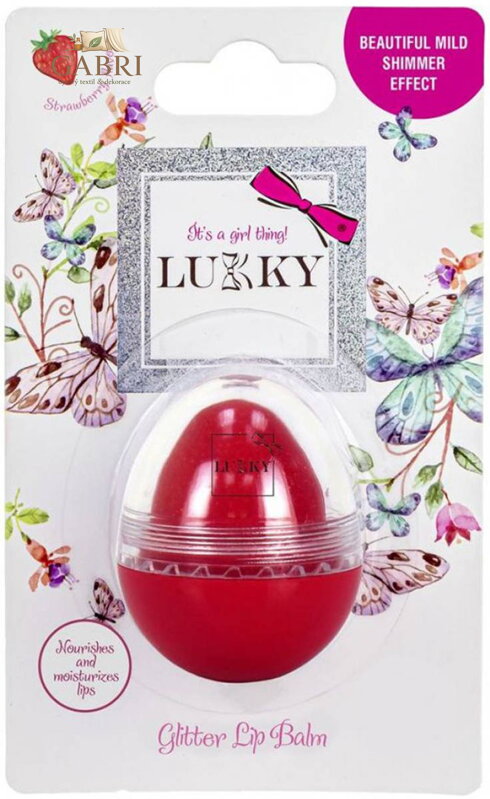 LUKKY Balzám dětský na rty třpytivý s příchutí jahoda vajíčko