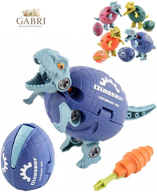 Vejce dinosauří šroubovací dinosaurus s transformací 2v1 s nástrojem 4 druhy