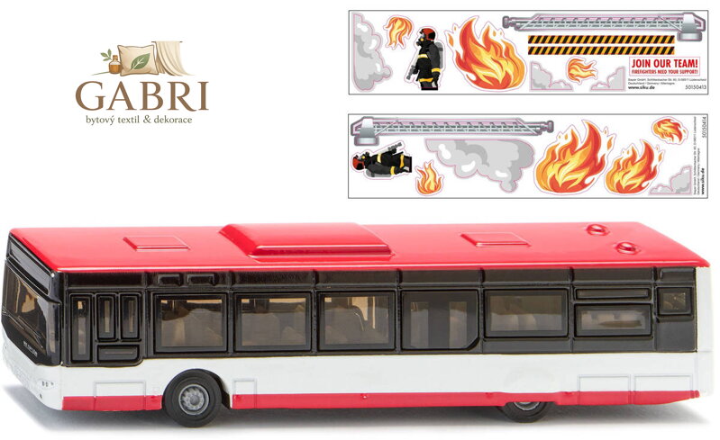 SIKU Blister Neoplan autobus městský set s nálepkami hasiči model kov 1688