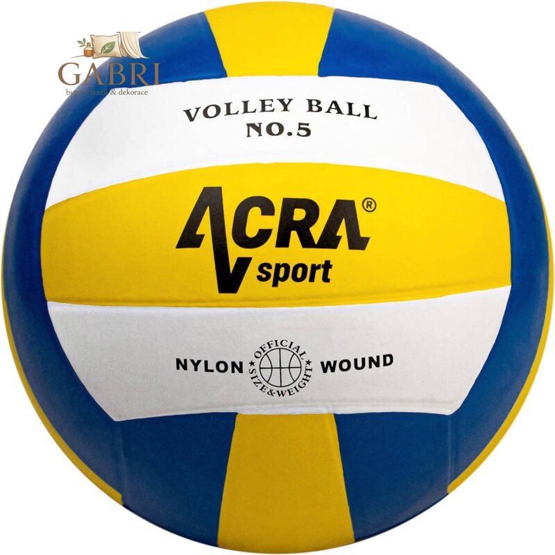 ACRA Míč volejbalový Rubber Volleyball velikost 5 bílo-žluto-modrý
