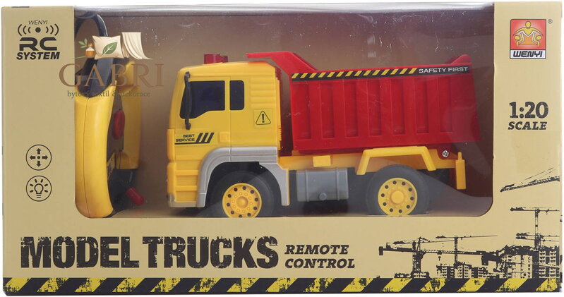 RC Auto nákladní sklápěčka 1:20 na vysílačku 27MHz na baterie Světlo