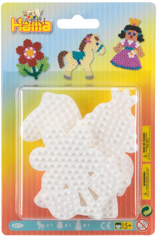 HAMA Midi podložka na zažehlovací korálky kytička, koník, princezna set 3ks