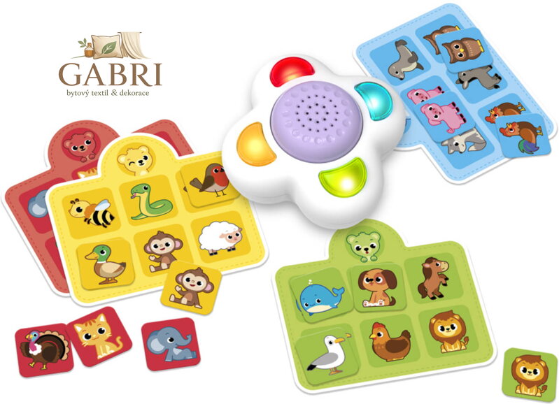 Hra Moje první baby zvukové Bingo zvířátka na baterie Světlo Zvuk