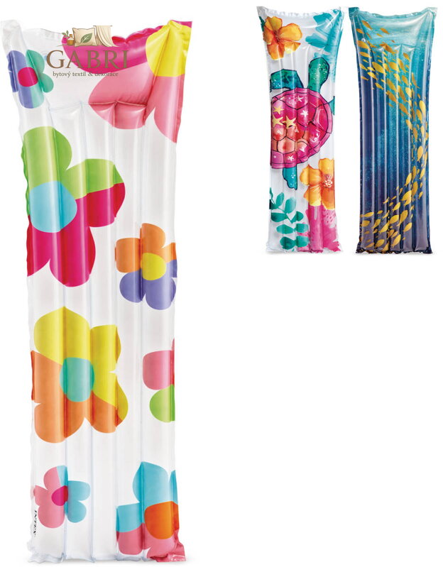 INTEX Nafukovací lehátko 183x69cm matrace do vody s potiskem 3 druhy 59720