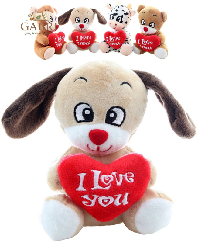 PLYŠ Zvířátko se srdíčkem I Love You 4 druhy *PLYŠOVÉ HRAČKY*