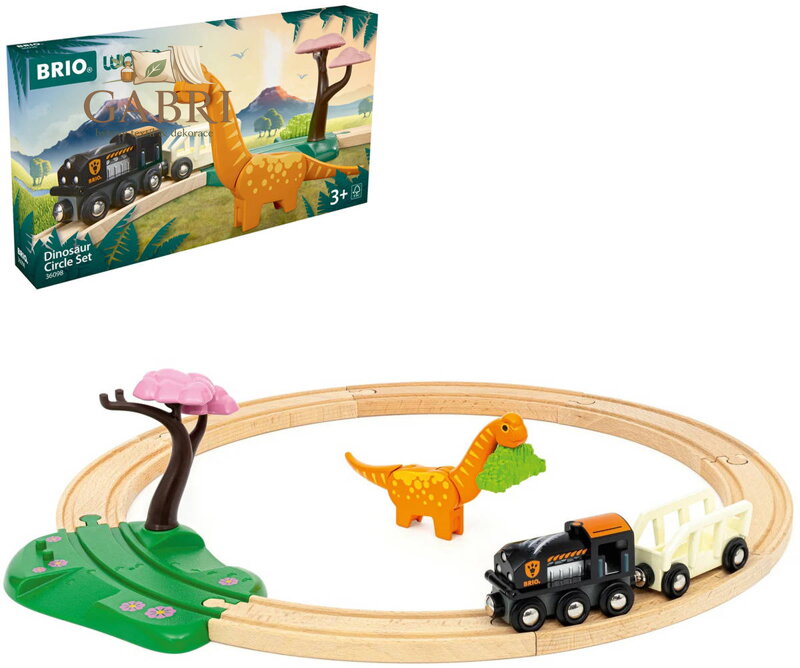 BRIO DŘEVO Vláček dráha Dino kruhová set vláčkodráha s dinosaurem