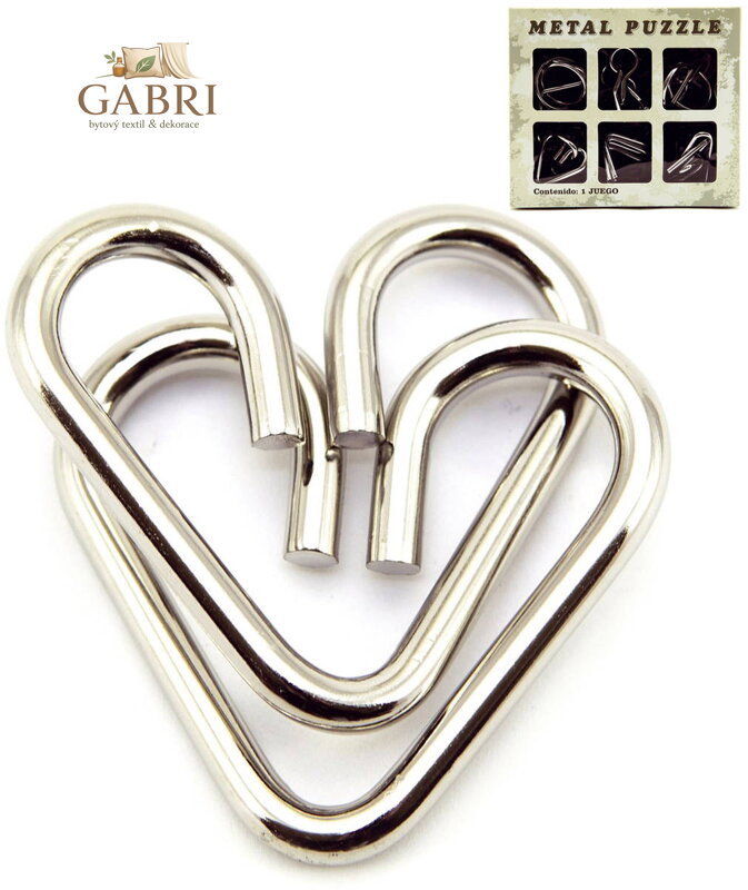 Hra hlavolam mini kovový set 6ks v krabici