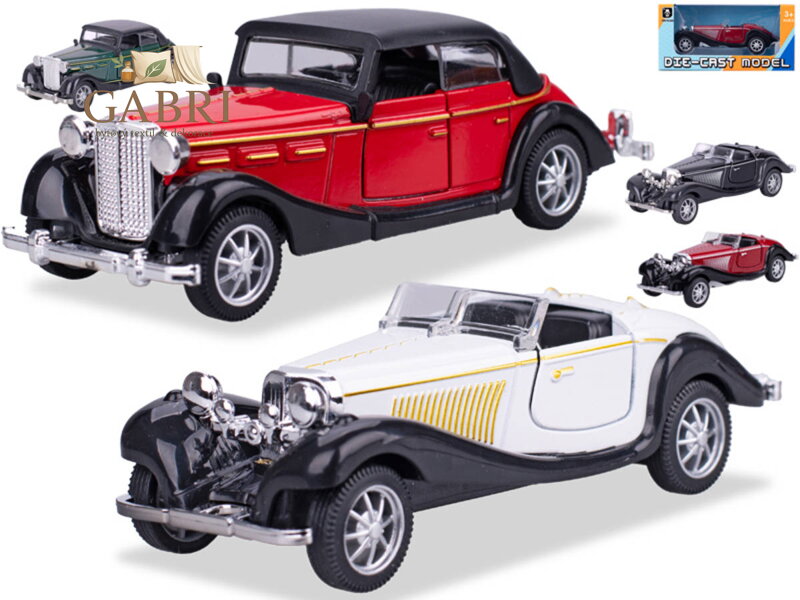 Auto old timer veterán zpětný chod retro kovový model 5 druhů