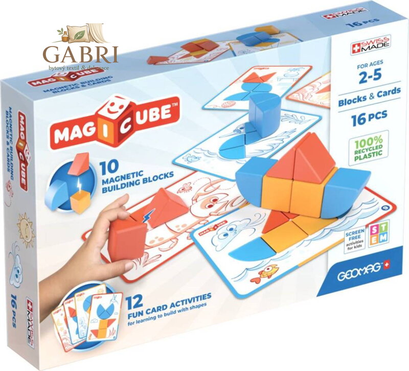 GEOMAG Stavebnice magnetická Magicube Blocks&Cards 16 dílků